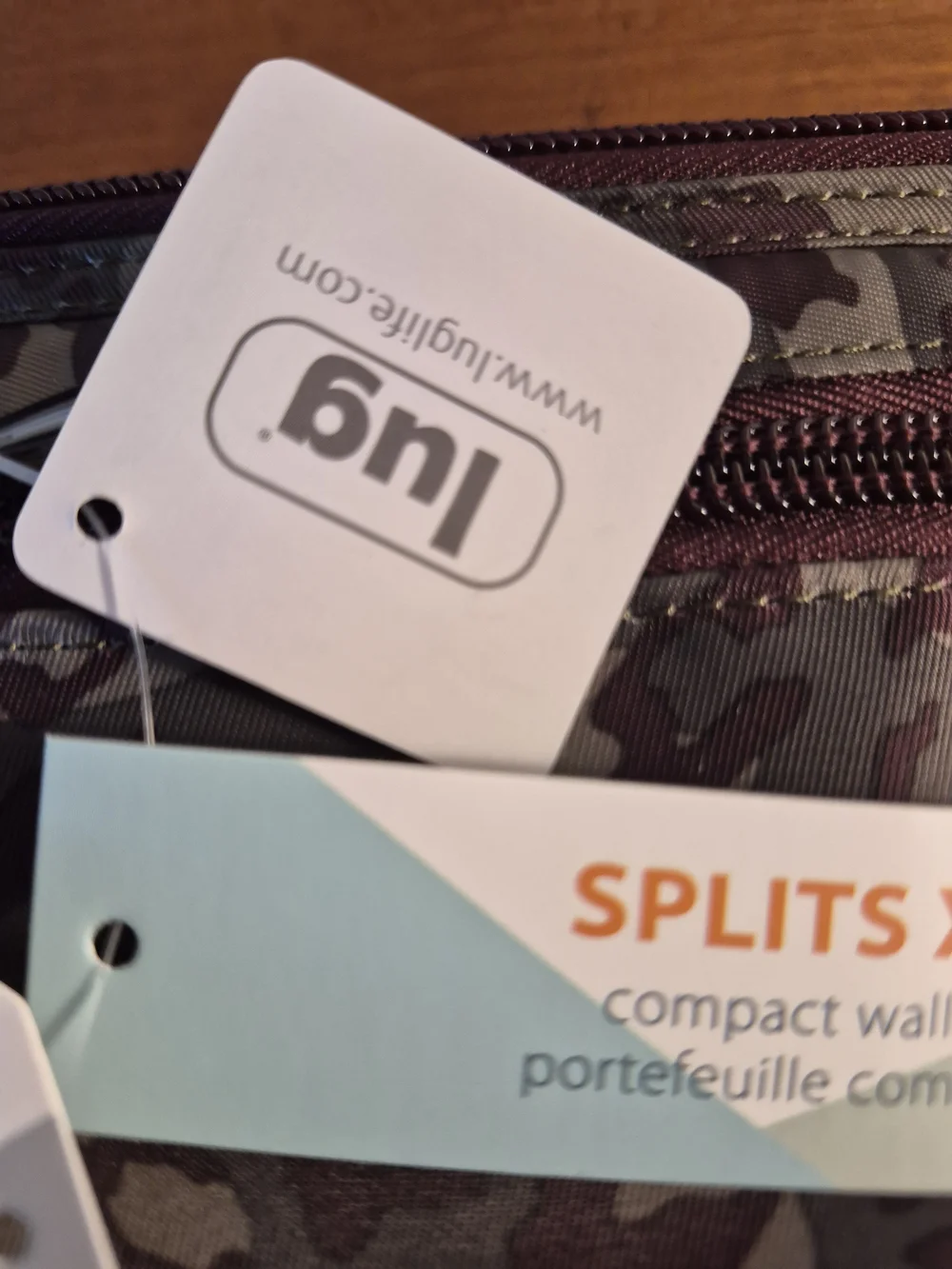 NWT Lug Splits XL Compact RFID Wallet - Burgundy Leopard Print